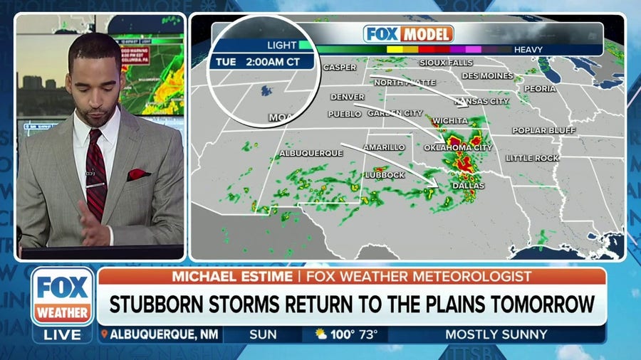 Severe storms threat returns to Plains to start workweek