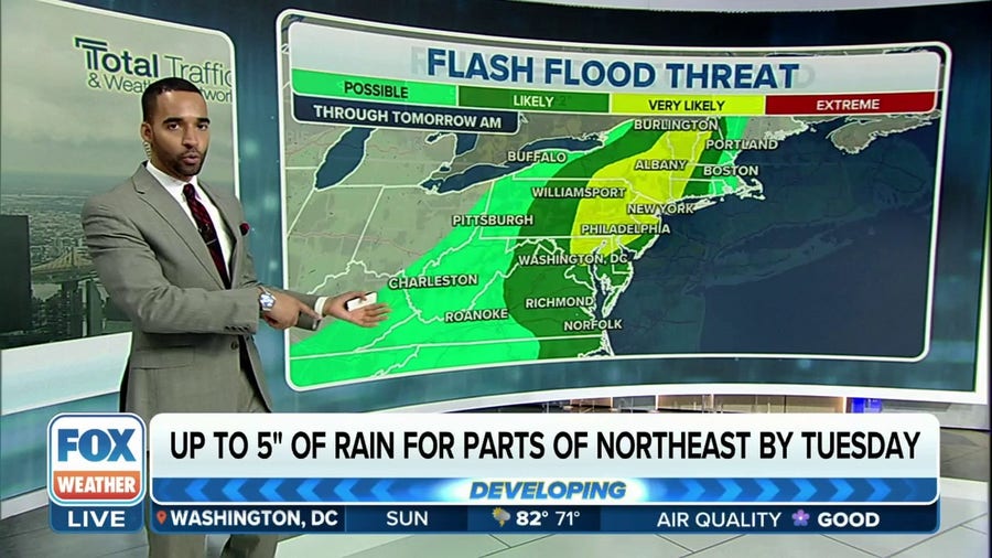 Flash flood threat for Northeast, New England continues through Monday