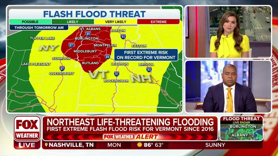 Vermont sees first extreme flash flood risk on record