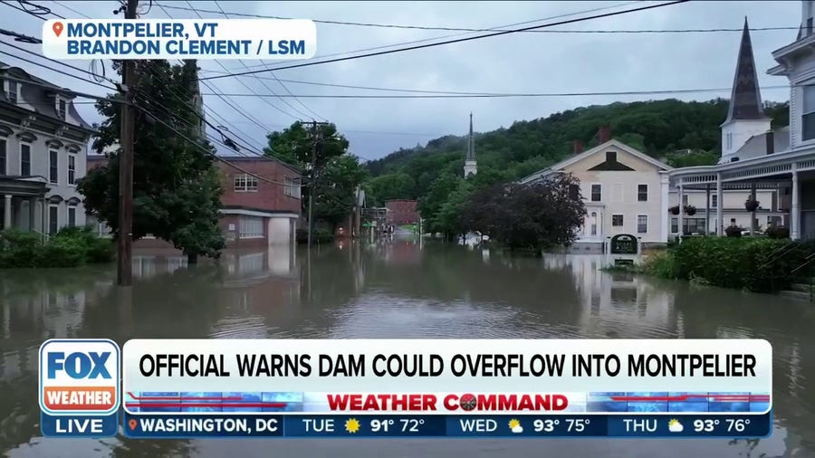 Officials warn dam could overflow into Montpelier, Vermont