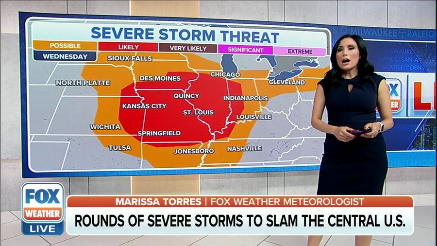 Severe storms to target Missouri, Illinois on Wednesday