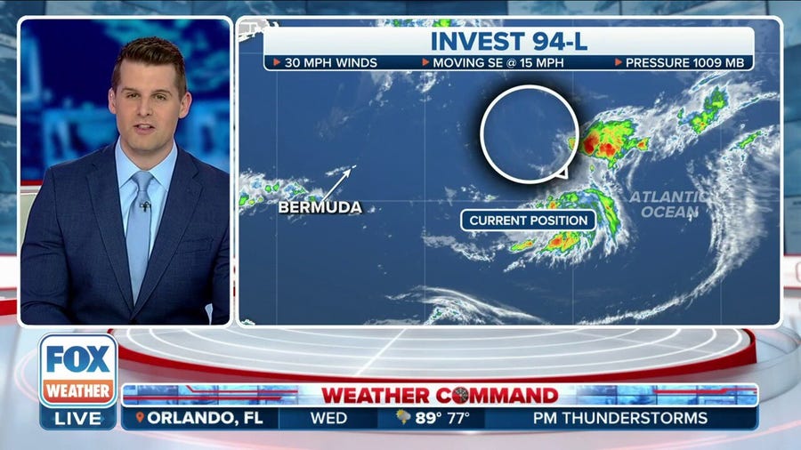 Invest 94L has 50-50 chance of development in central Atlantic