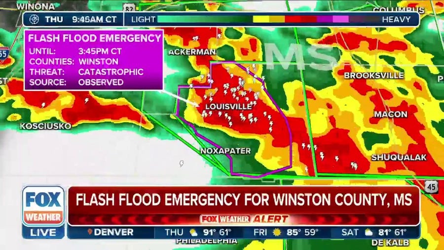 Flash Flood Emergency issued for Winston County, Mississippi