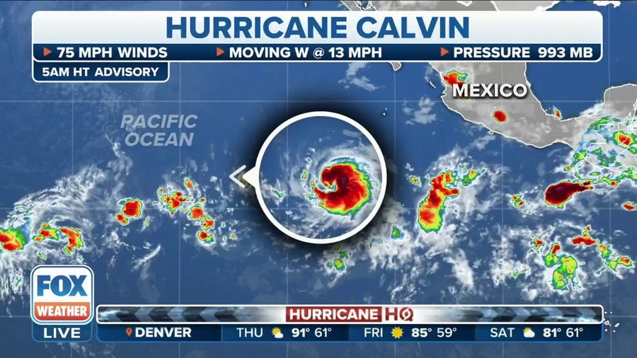 Calvin strengthens into hurricane in Eastern Pacific
