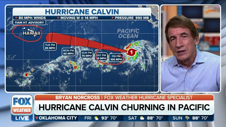 Hurricane Calvin roars through Eastern Pacific
