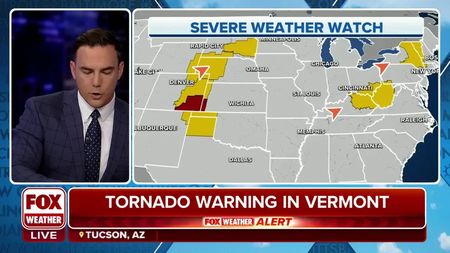 Severe Thunderstorm and Tornado Watches stretch more than 600 miles across Plains