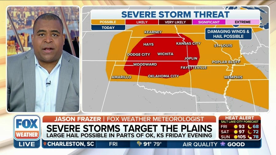 Severe storms target Plains on Friday as large hail possible in Oklahoma, Kansas
