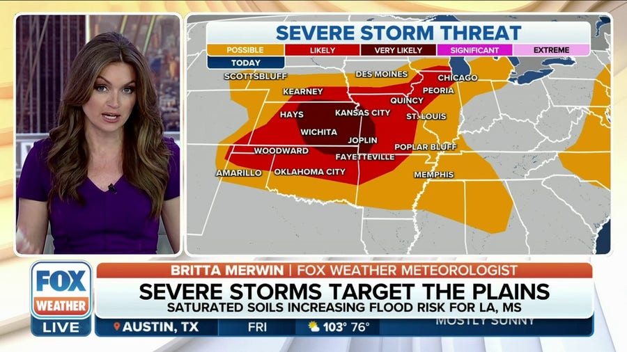 Severe weather threat increases for central Plains Friday