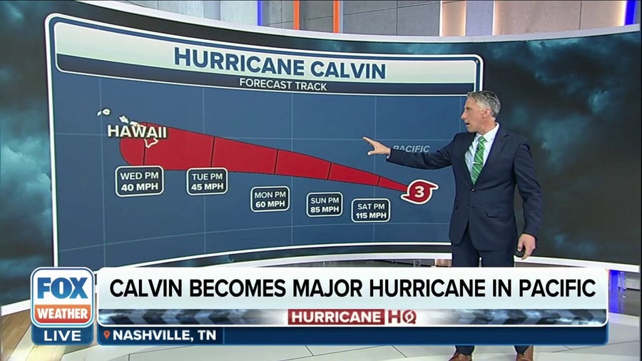 Hurricane Calvin roars through the Eastern Pacific