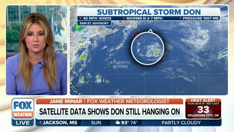 Don hanging on as subtropical storm in central Atlantic