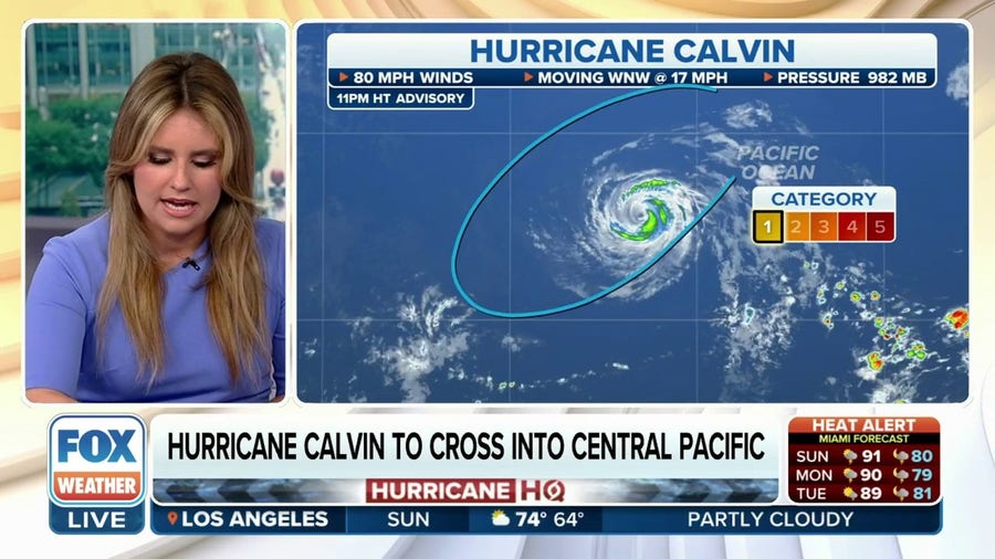 Hurricane Calvin weakens in Eastern Pacific before impacting Hawaii this week