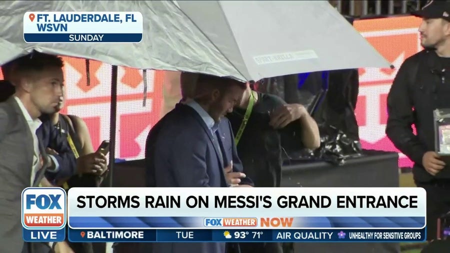 A Messi debut: Storms rain on soccer star's grand entrance
