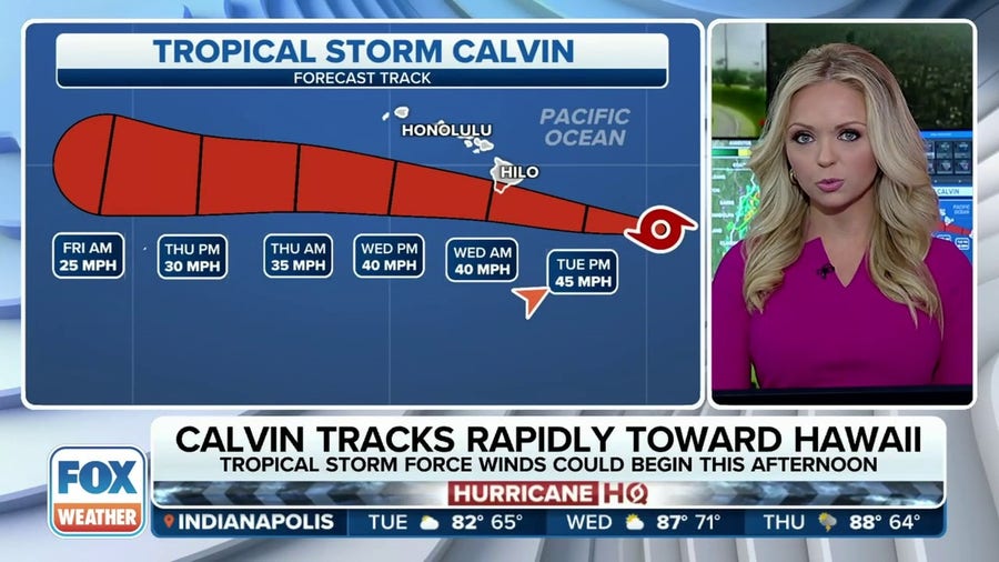 Tropical Storm Calvin edges closer to Hawaii's Big Island