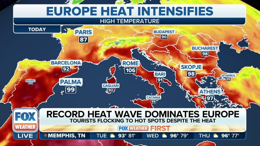 Record heat wave dominates top Europe destinations