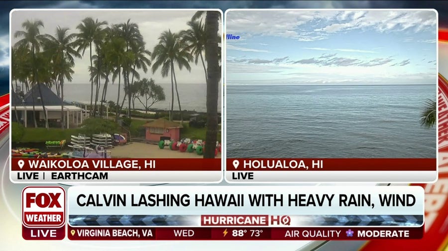 Tropical Storm Calvin passing south of Hawaii's Big Island