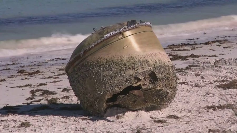 Space debris washes ashore an Australian beach