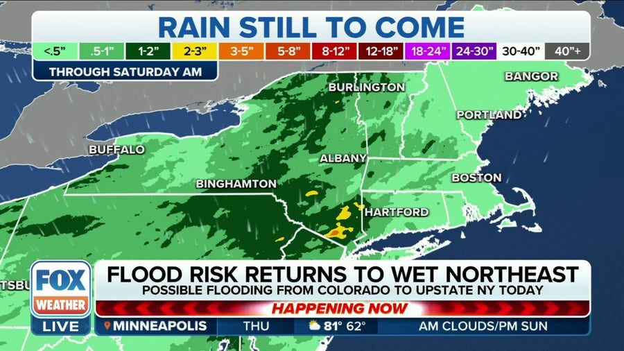 Flood risk returns to the waterlogged Northeast