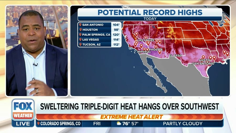 Sweltering thriple-digit heat hangs over Southwest