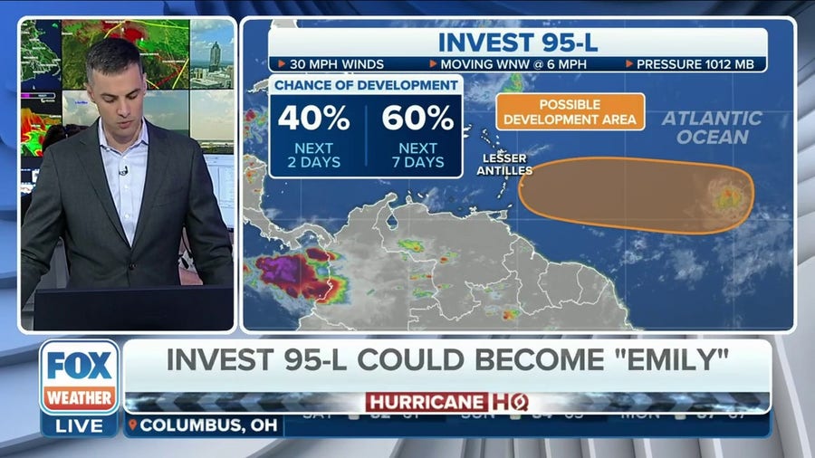 Invest 95L given increasing chance to develop over next week