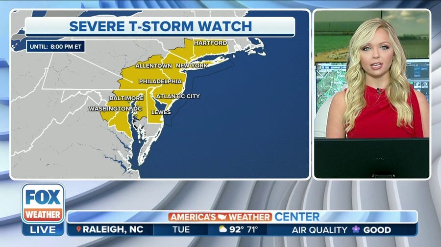 Severe Thunderstorm Watch in effect for 42 million in Northeast, mid-Atlantic