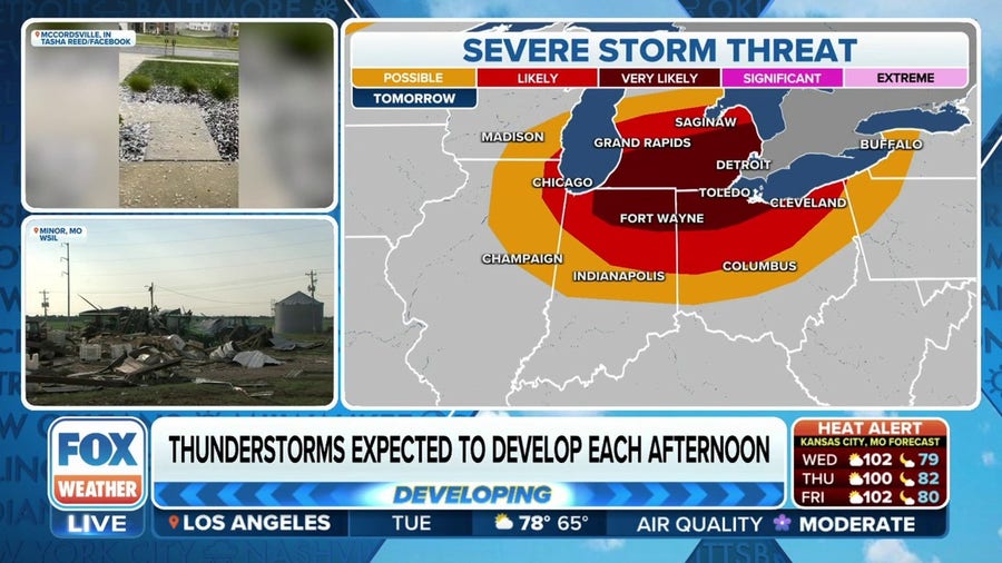 36 million in severe weather threat zone on Wednesday
