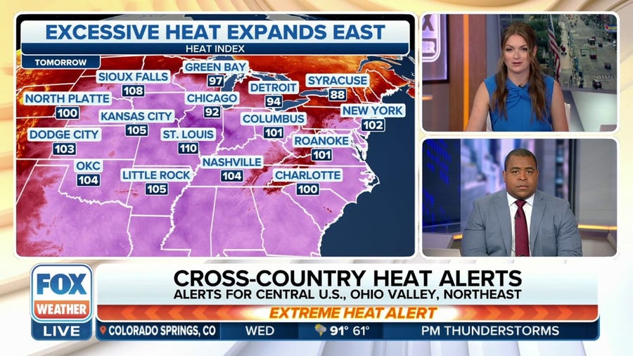 Dangerous temperatures stretch across the U.S. with 114 million under heat alerts