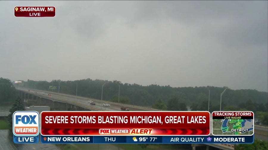 Severe storms push through southern Michigan