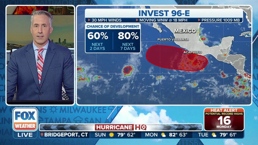 Invest 96E sees high chance of development in the Eastern Pacific, NHC says