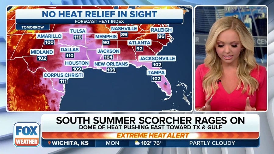 Summer scorcher rages on across the South through the rest of the week
