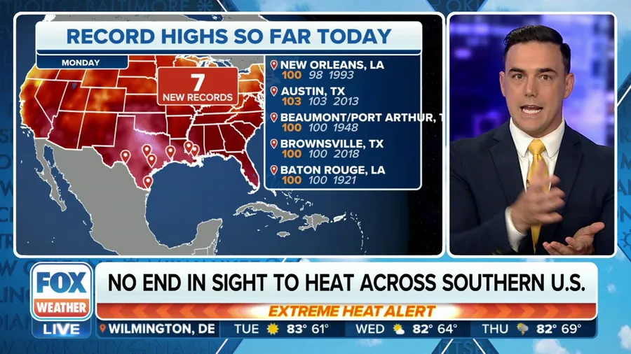 Record heat hangs-on in the South