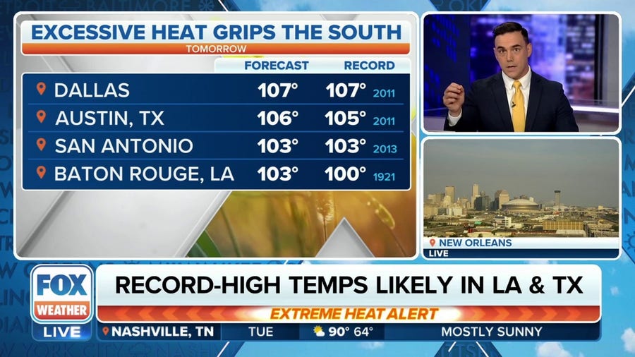 Record heat threatens Texas and Louisiana again Tuesday