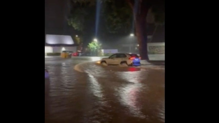 Heavy rain floods Colorado streets in Fort Collins