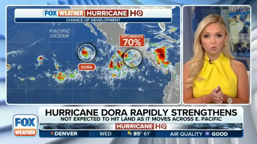 Hurricane Dora rapidly strengthens