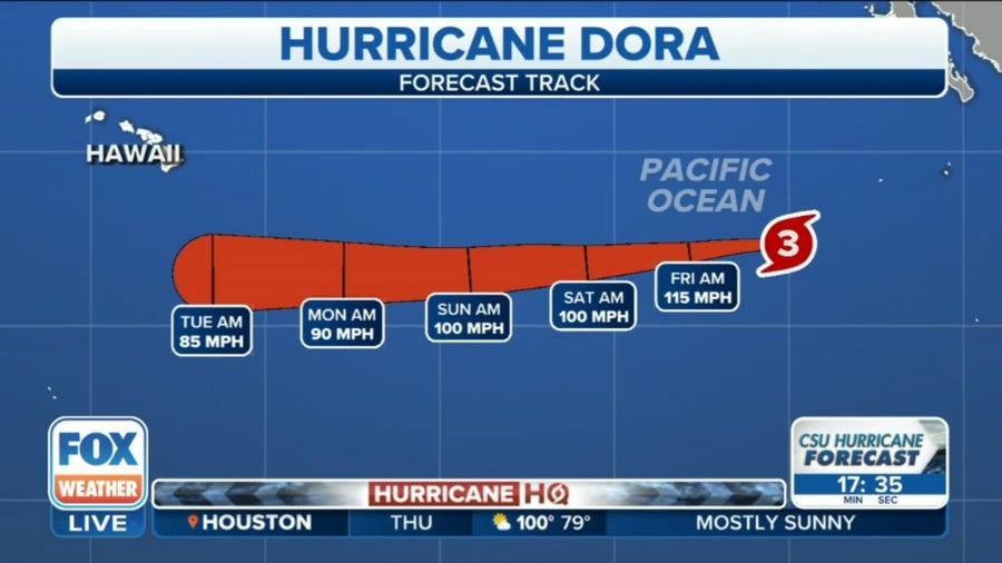Category 3 Hurricane Dora spins in eastern Pacific with potential storm on its heels