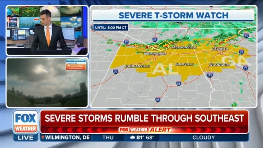 Severe storms with flooding threat move into the South