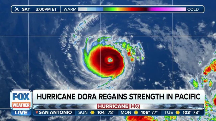 Hurricane Dora regains strength in the Pacific