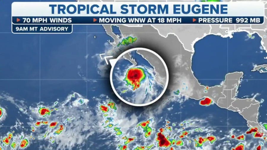Tropical Storm Eugene near hurricane strength in Pacific