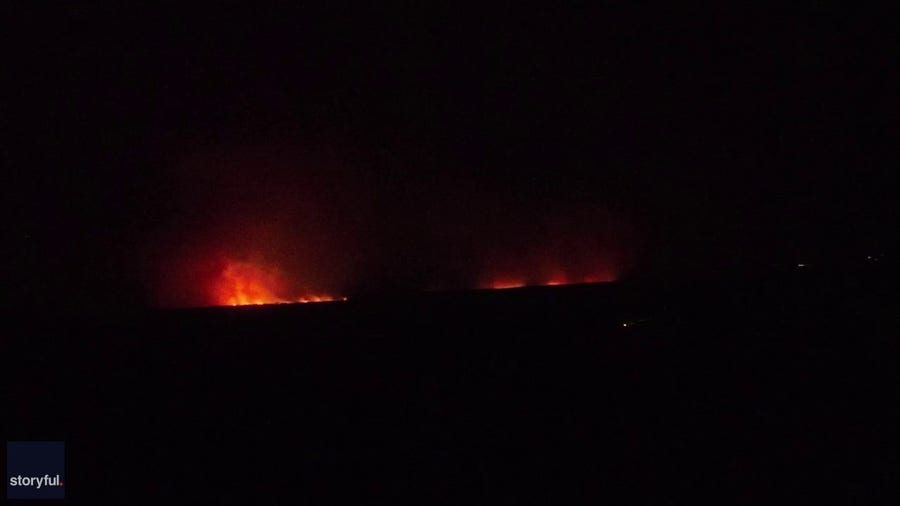 Haunting drone video of deadly brushfire in Hawaii