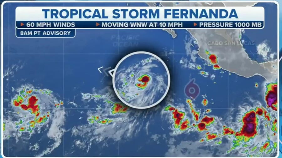 Tracking Tropical Storm Fernanda, 2 disturbances in Eastern Pacific