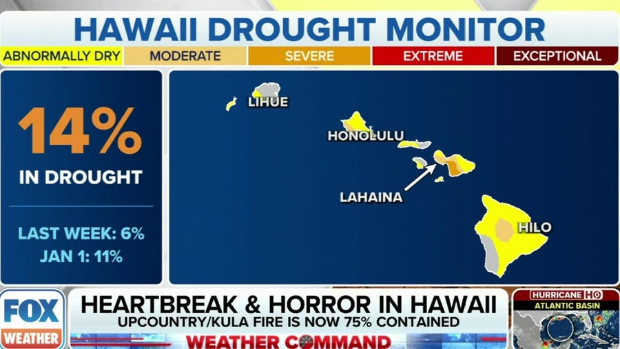 Drought conditions on Hawaii progressed ahead of deadly fires