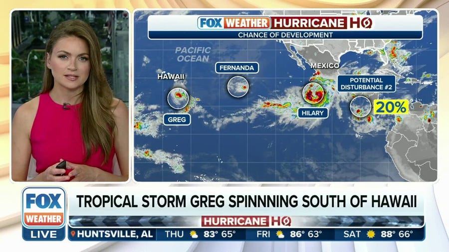 Tropical Storms Fernanda, Greg continue to spin across open Pacific Ocean