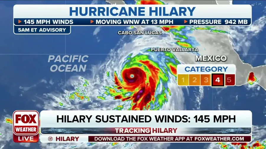 Hurricane Hilary now Category 4 storm churning south of Baja