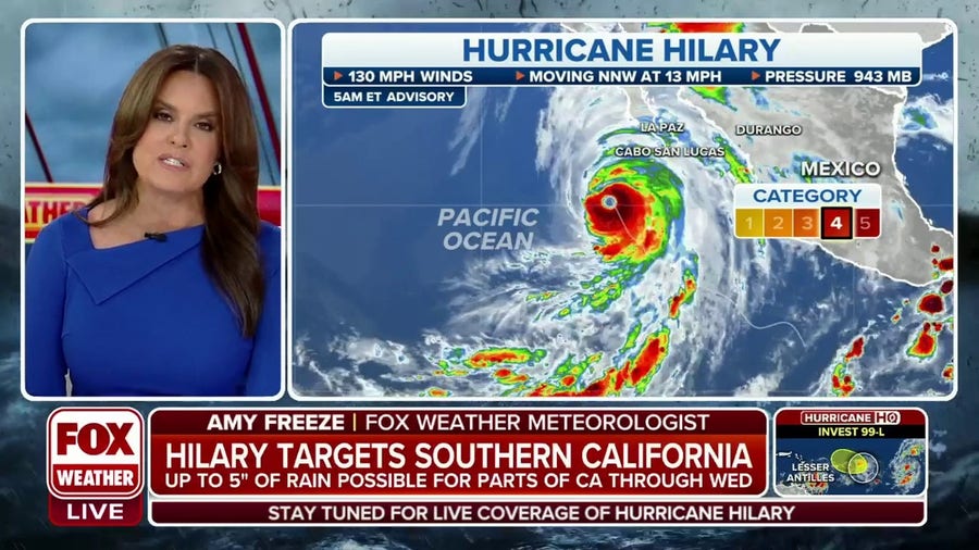 Hurricane Hilary targets Southern California with up to 5 inches of rain possible