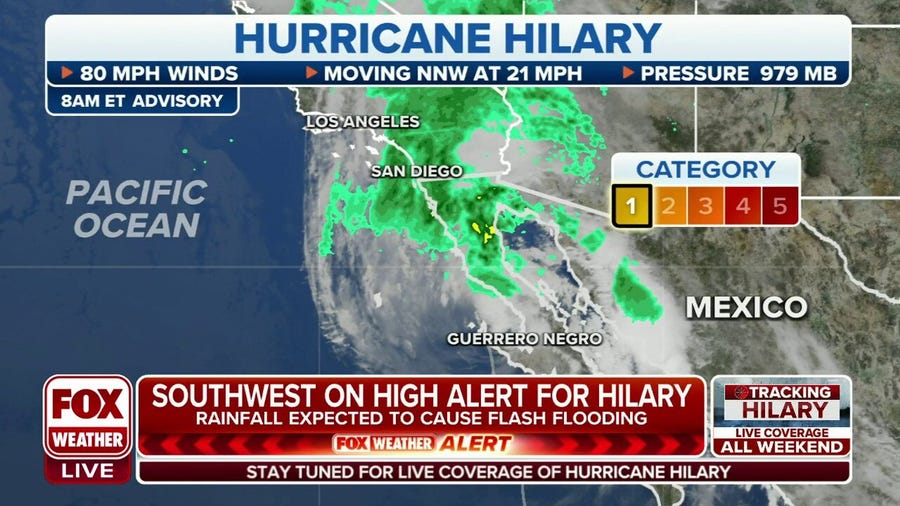 Hurricane Hilary continues to weaken as California, Southwest brace for catastrophic flooding