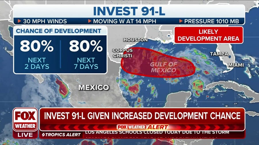 Invest 91L given increased development chance Latest Weather Clips