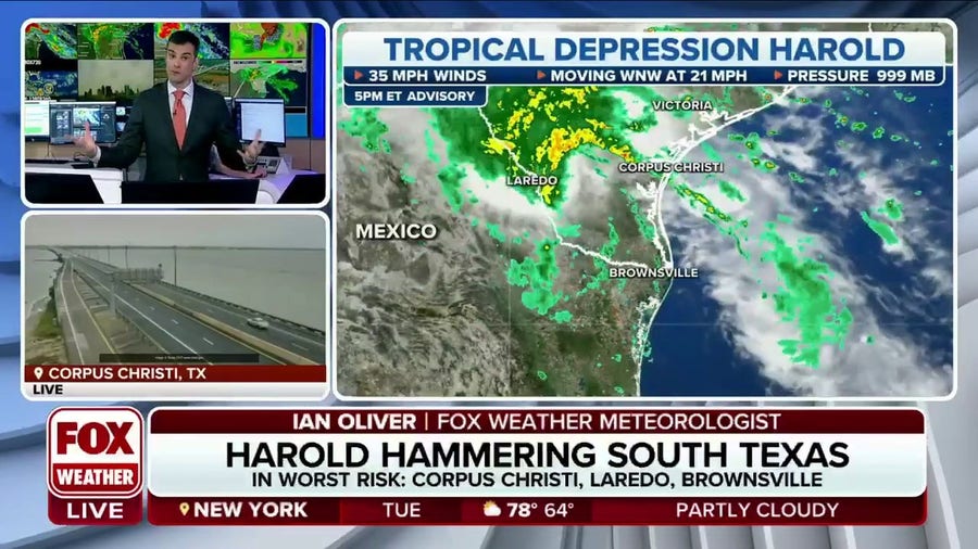 Harold downgraded to a Tropical Depression