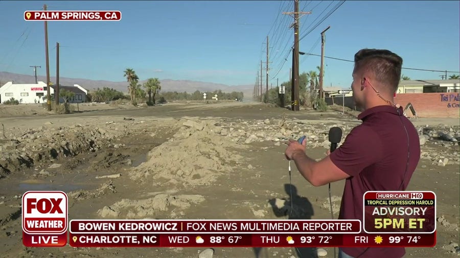 Palm Springs streets still covered in deep mud