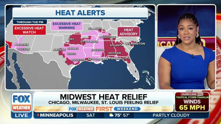 Heat wave shifts Southeast, while heat relief in store for Midwest