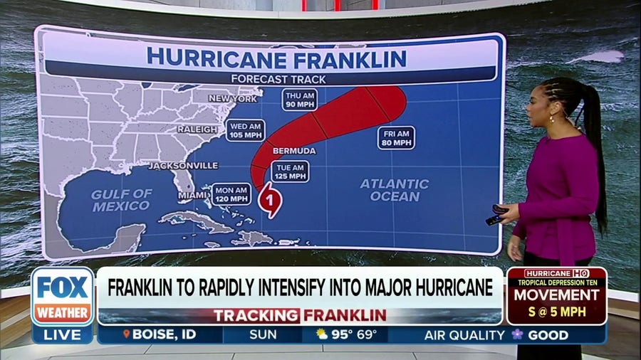 Franklin expected to become major hurricane in the Atlantic