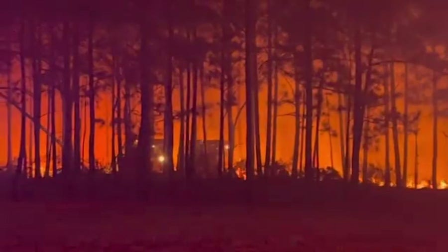 Lions Camp Road Fire rages in Louisiana